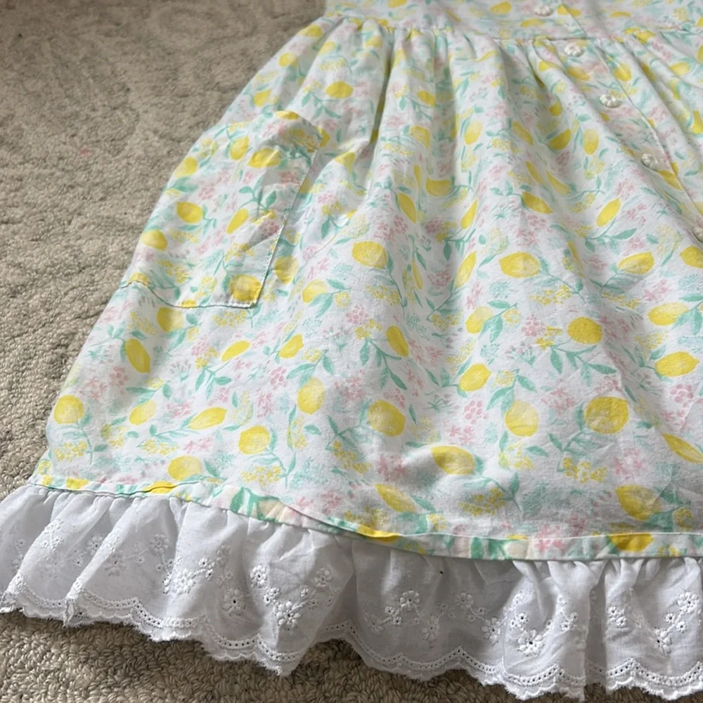 GIrls Lemon Pattern Sun Dress Size 6 - Picture 3 of 6